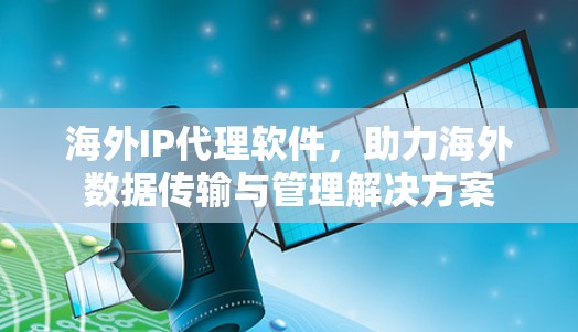 海外IP代理软件,助力海外数据传输与管理解决方案 海外IP代理软件,助力海外数据传输与管理解决方案