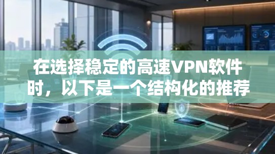 在选择稳定的高速VPN软件时,以下是一个结构化的推荐和评估 在选择稳定的高速VPN软件时,以下是一个结构化的推荐和评估