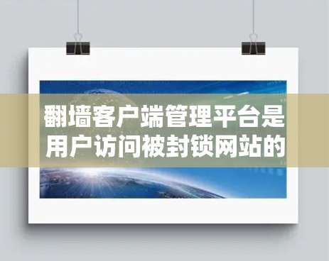 翻墙客户端管理平台是用户访问被封锁网站的辅助工具，提供了注册、登录、访问网站、设置 cookies 等功能。以下是对这些平台的详细介绍